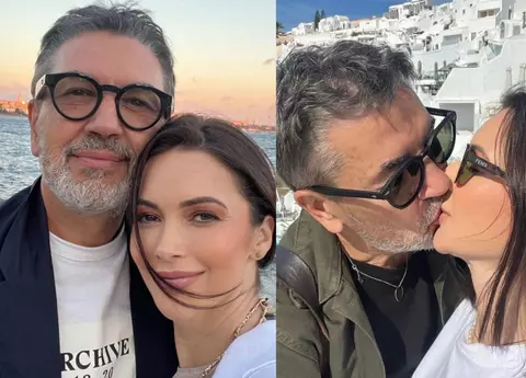 Constantin Stan, gest cavaleresc față de Andreea Berecleanu, în vacanță. Medicul estetician s-a aplecat să-i lege soției sale șiretul la pantof