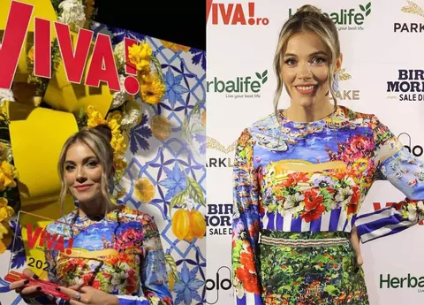 Andreea Ibacka, apariție ravisantă la VIVA! Influencers Party 2024. A purtat o rochie deosebită, cu un peisaj din Italia