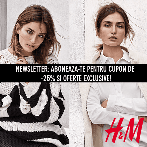 Newsletter-ul H&M aduce 25% reducere pentru produsul preferat!