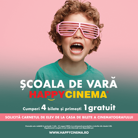 Începe ȘCOALA DE VARĂ HAPPY CINEMA. Te premiem cu bilete gratuite la filme!