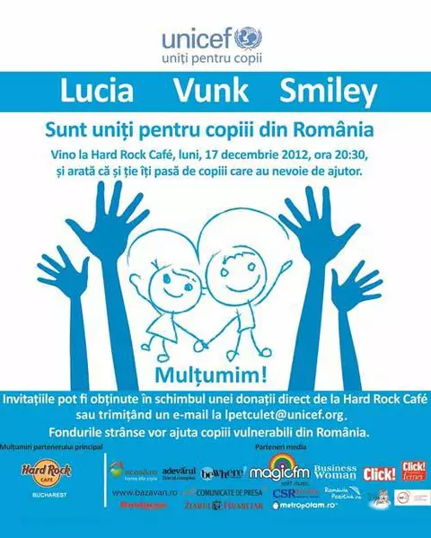 Lucia, Vunk si Smiley canta pentru copiii vulnerabili din Romania