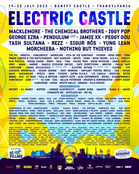 Line-up complet pentru Electric Castle 2023: Macklemore și Jamie xx se alătură lui Iggy Pop, The Chemical Brothers și George Ezra ca headliners ai ediției