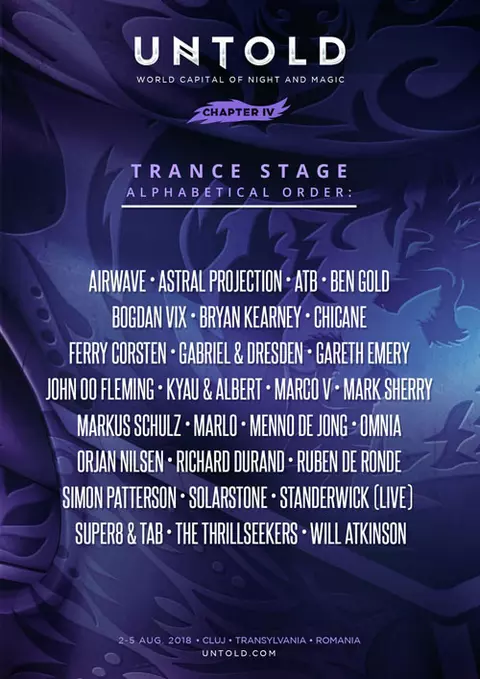 Untold 2018 vine cu o nouă surpriză: scena Trance pe care vor urca cei mai buni artiști ai genului!