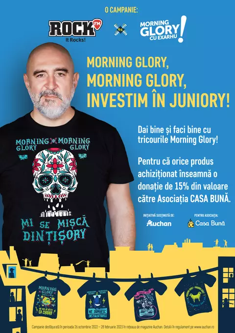 Morning Glory Morning Glory - Investim în Juniory. Zeci de copii din medii defavorizate vor fi sprijiniți de Rock FM cu fonduri pentru prevenirea abandonului școlar