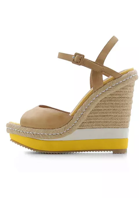 Sandale din piele, cu platforma din rafie, Aldo