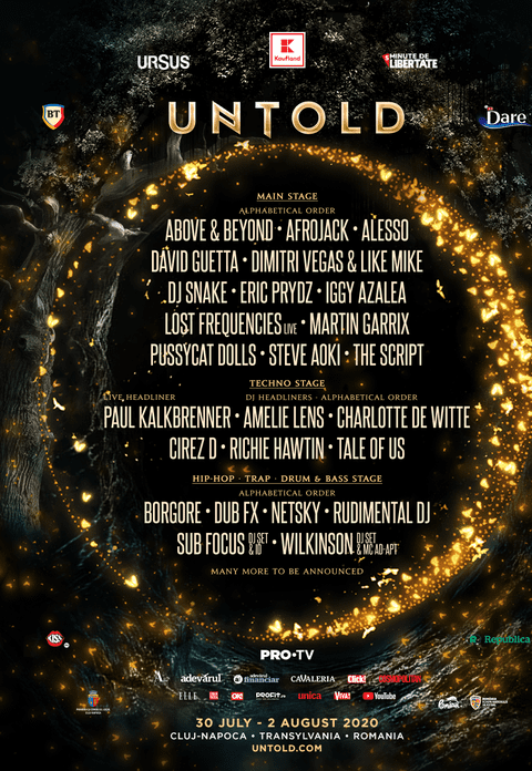 The Pussycat Dolls, Iggy Azalea, Eric Prydz, Amelie Lens și Charlotte De Witte la Untold 2020