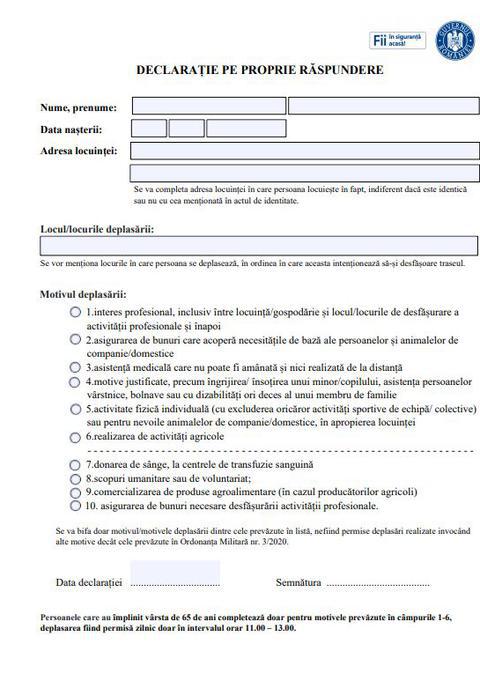 DeclaraÅ£ia Pe Proprie RÄƒspundere A Fost ModificatÄƒ
