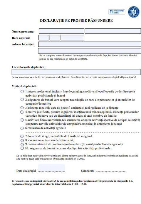 Declaraţia Pe Proprie Răspundere A Fost Modificată