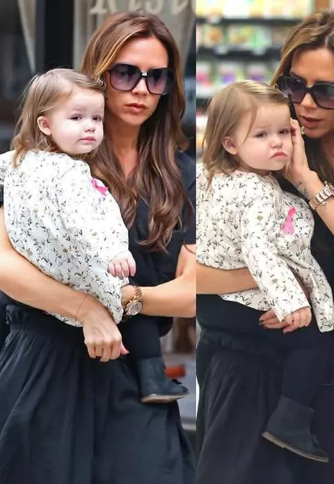 Foto: Victoria Beckham si micuta Harper la cumparaturi
