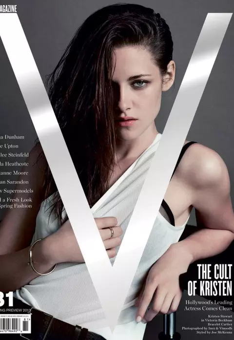 Kristen Stewart intr-o tinuta Victoria Beckham pe coperta V Magazine