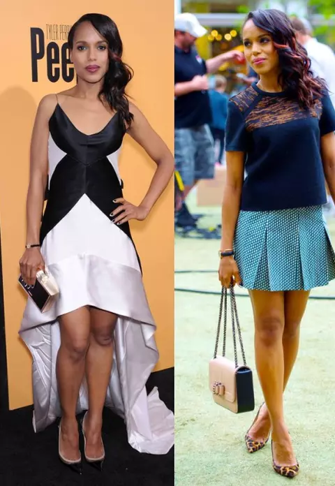 STIL DE VEDETĂ Kerry Washington, două ţinute în aceeaşi zi