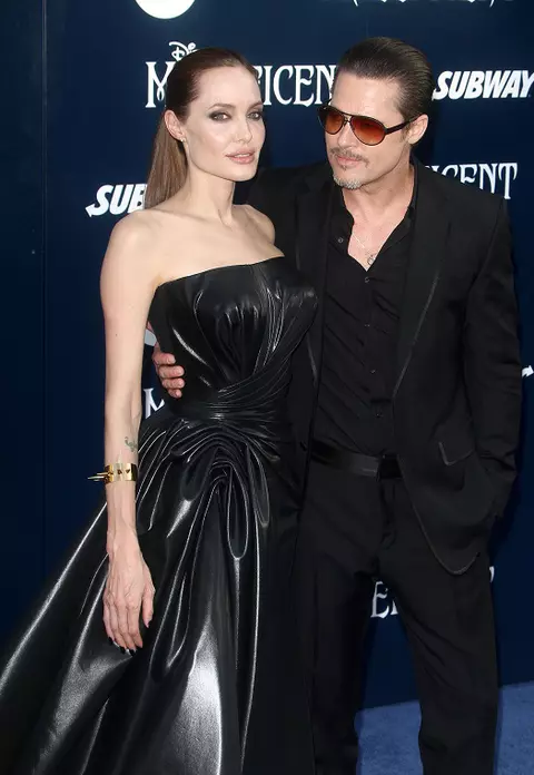 Angelina Jolie şi Brad Pitt la premiera de la Hollywood a filmului Maleficent