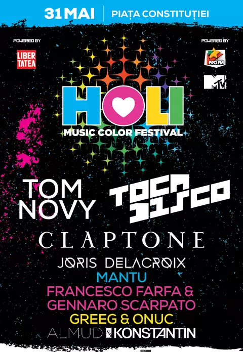 Câştigă o invitaţie dublă la Holi Music Color Festival