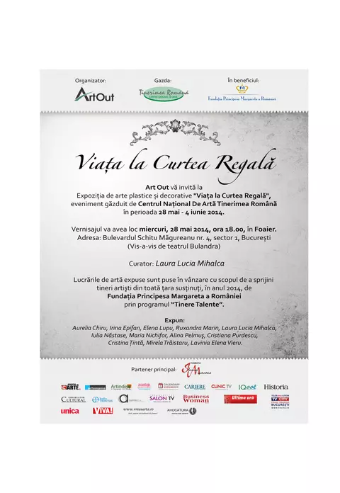 Art Out vă invită la vernisajul expoziţiei de arte plastice şi decorative “Viaţa la Curtea Regală”  