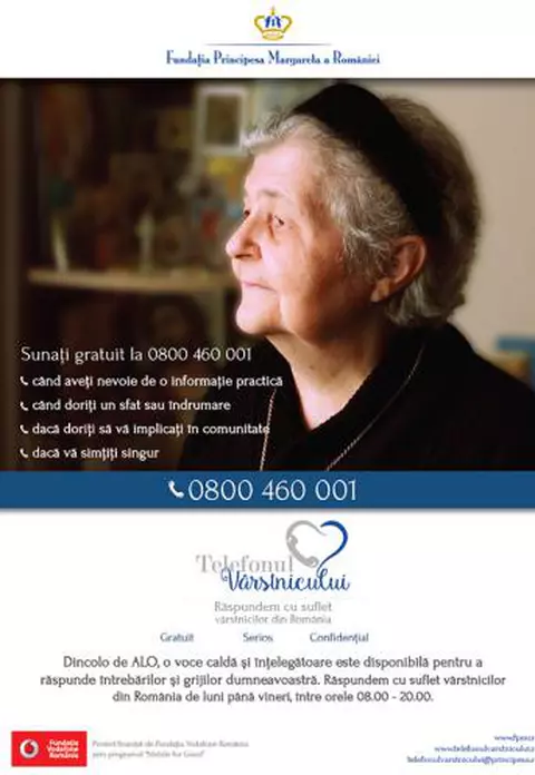 Linia Telefonul Varstnicului - prima linie telefonică gratuită de ajutor si consiliere dedicata varstnicilor din Romania