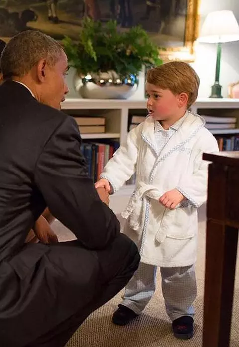 Prinţul George – Adorabil la întâlnirea cu Preşedintele Obama
