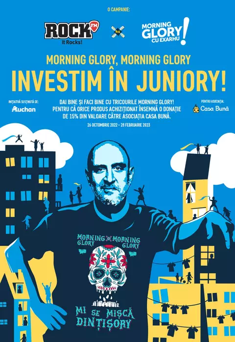 Morning Glory Morning Glory - Investim în Juniory. Zeci de copii din medii defavorizate vor fi sprijiniți de Rock FM cu fonduri pentru prevenirea abandonului școlar