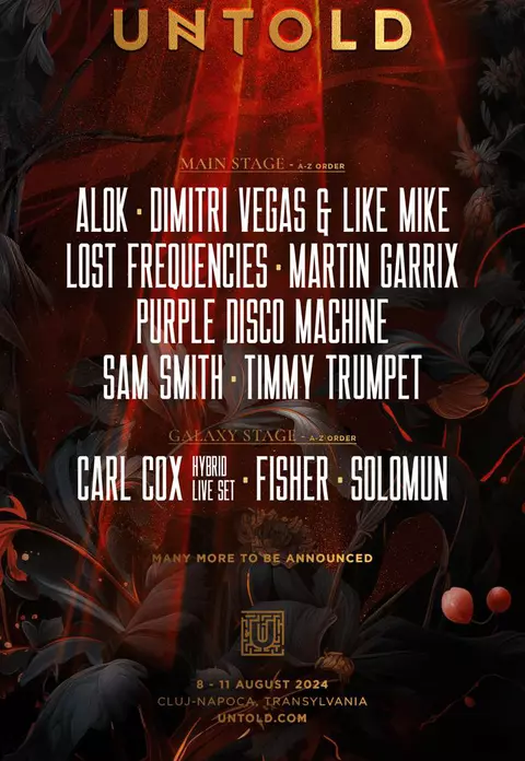 Top 10 DJ ai lumii în lineup-ul UNTOLD 2024: DIMITRI VEGAS & LIKE MIKE, MARTIN GARRIX, ALOK, TIMMY TRUMPET, LOST FREQUENCIES și PURPLE DISCO MACHINE vin în vară pe scena principală a festivalului UNTOLD