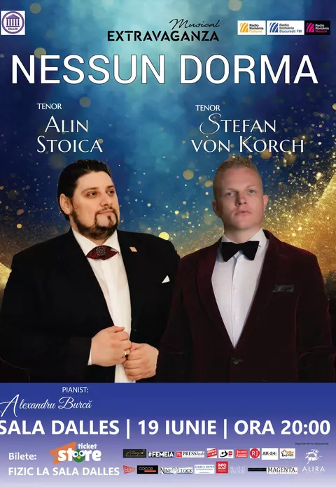 Tenorii Ştefan von Korch şi Alin Stoica, baritonii Fang Shuang şi Adrian Mărcan alături de Alexandru Burcă în concerte la Sala Dalles în această vară