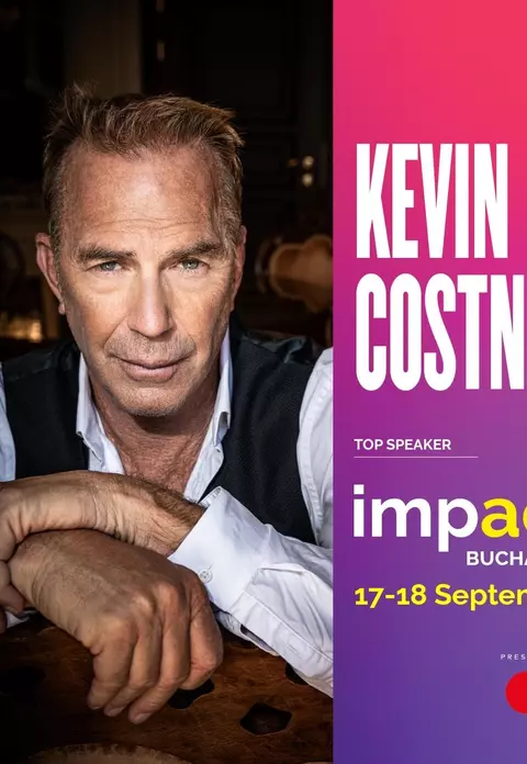 Kevin Costner vine în România. Va fi Top Speaker la Impact Bucharest Presented by Mastercard