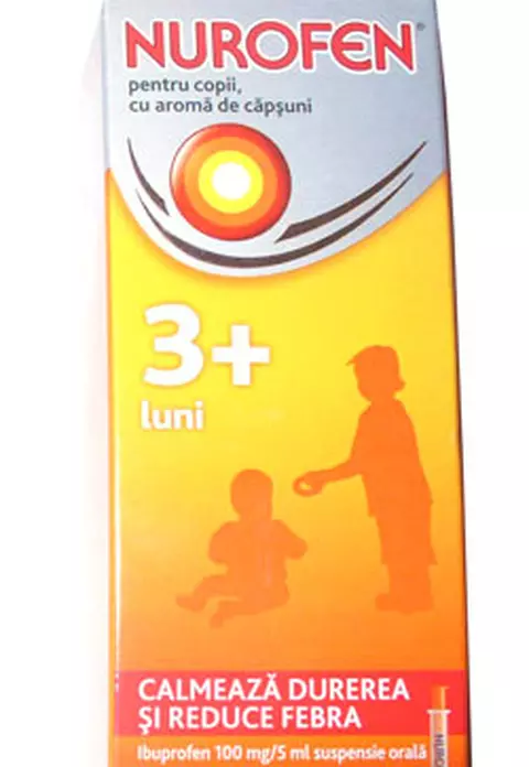 Nurofen pentru copii cu aroma de capsuni
