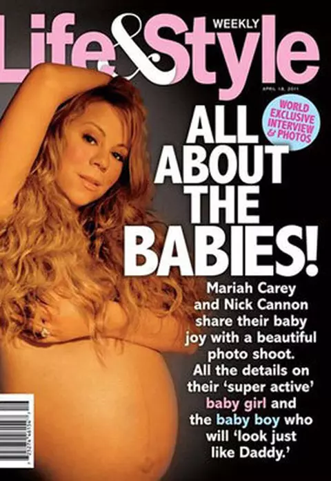 Mariah Carey a pozat nud in luna a noua de sarcina