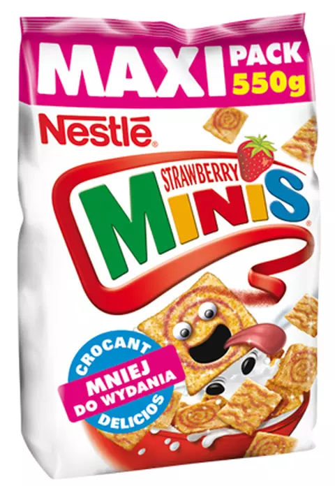 Noile cereale integrale Nestlé Strawberry Minis