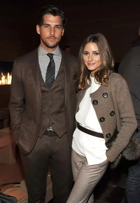 Olivia Palermo si Johannes Huebl, la Ermenegildo Zegna AW 2012 fashion show