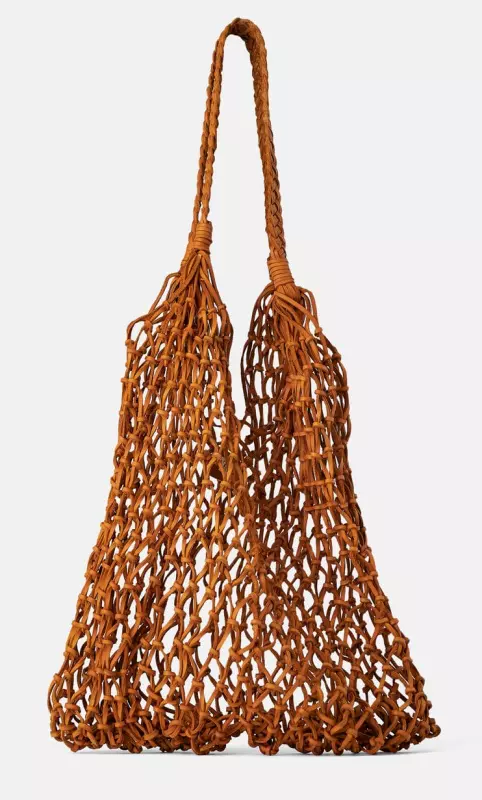 GEANTĂ SHOPPER ÎMPLETITĂ DIN PIELE, ZARA, 279,90 lei