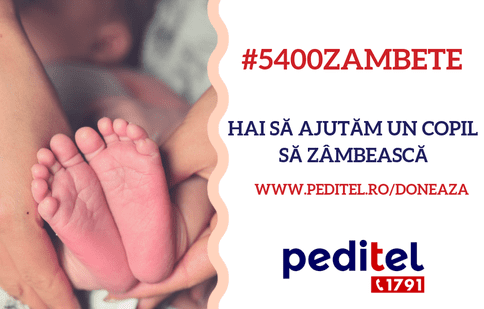 Peditel 1791 lansează Campania de strângere de fonduri #5400ZAMBETE. „Hai să ajutăm un copil sa zâmbească”