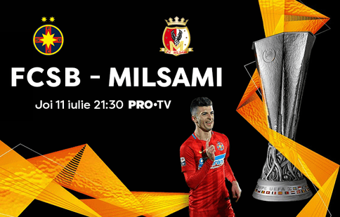 PRO TV va transmite joi seara prima manșă a turului 1 din Europa League,  FCSB – FC Milsami Orhei