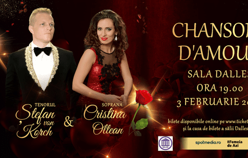 CHANSONS D"AMOUR  – concert de arii şi duete de dragoste în premieră pe 3 februarie la Sala Dalles
