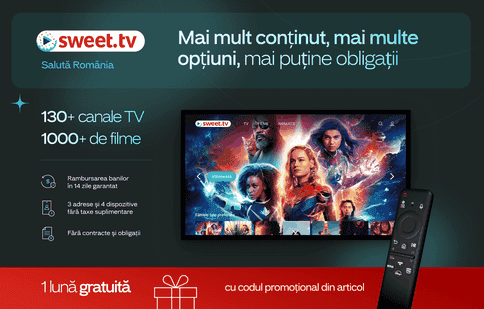 Ești gata să te uiți la televizor cu SWEET.TV? Ai 30 de zile acces gratuit la platforma de ultimă generație