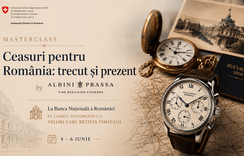 Masterclass Albini Prassa la „Valori care rezistă timpului”: povestea ceasurilor create pentru România, spusă chiar în inima BNR