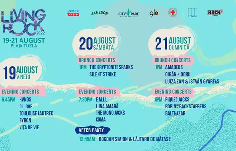 Living Rock, festival de rock alternativ pe plaja Tuzla, 19-21 august 2022
