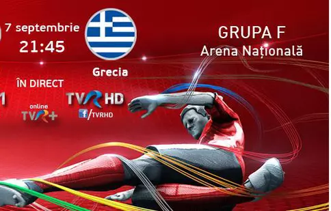 TVR 1 transmite meciul Naționalei cu Grecia din preliminariile Euro 2016