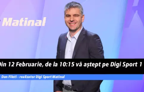 Emisiune nouă la Digi Sport 1, Dan Filoti prezintă “Digi Sport Matinal”