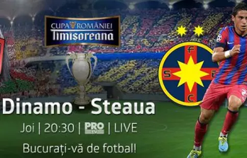 Meciul Dinamo – Steaua va fi transmis joi, în direct, de Pro TV