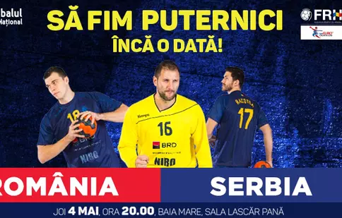Lupta României cu Serbia, pentru calificarea, după 22 de ani, la Campionatul European de Handbal Masculin, se vede la TVR 2