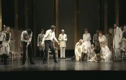 Marcel Iureş, Victor Rebengiuc și Ştefan Bănică Jr.  în „Hamlet”, la TVR