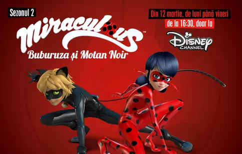 Sezonul al doilea din „Miraculos: Buburuza și Motan Noir” începe astăzi la Disney Channel