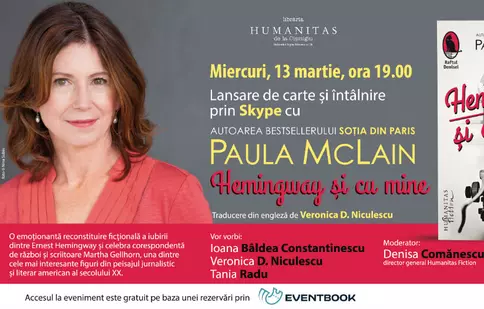 Editura Humanitas lansează miercuri, 13 martie, romanul „Hemingway și cu mine“