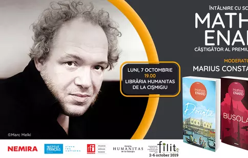 Câștigătorul premiului Goncourt, Mathias Enard, vine în România la începutul lunii octombrie