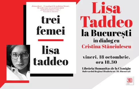 Editura Litera lansează la București, în prezența autoarei, romanul „Trei femei”, de Lisa Taddeo