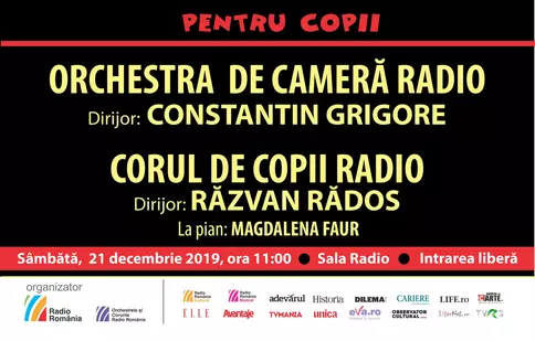 RADIO ROMÂNIA invită copiii la un concert de Crăciun cu acces liber