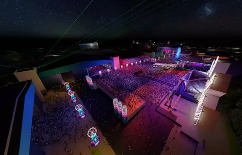 SAGA Festival debutează pe cea mai mare scenă din România: are 35 de metri înălţime şi 100 de metri deschidere