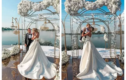 Imagini de poveste de la nunta lui Dani Oțil. Ce le-a spus mirele părinților soției sale la eveniment