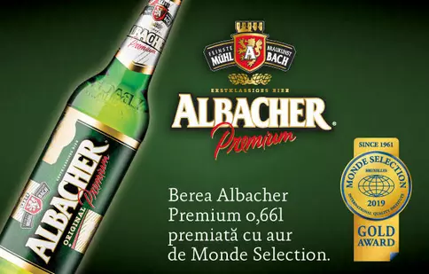 (P) Berea Albacher Premium 0,66l premiată cu aur de Monde Selection