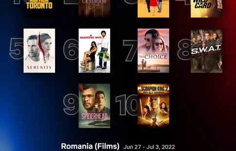 Top 10 filme și seriale Netflix în România, săptămâna 27 iunie - 3 iulie 2022