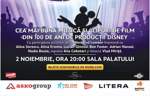 29 de piese Disney cu 7 premii Oscar (Cel mai bun cântec original), 6 Golden Globe (Cel mai bun cântec original), 3 Grammy și multe recorduri se vor auzi la Sala Palatului